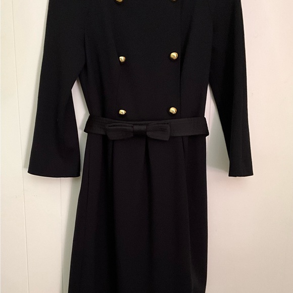 Luisa Spagnoli Mirtillo Black Dress with Bow Belt - Picture 2 of 6